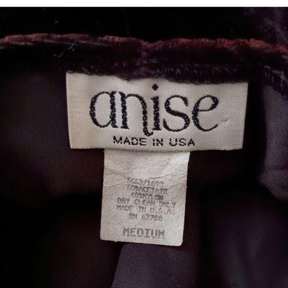 Vtg Anise Velvet Maxi Dress M Dark Red Romantic Fairy Grunge Witchy Whimsigoth - Picture 11 of 16